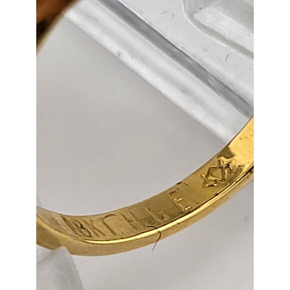 Vintage 18K HGE Gold Ring Marquise Cluster Clear Stones Size 6.75 - Picture 8 of 8